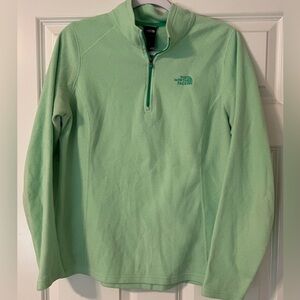 Women’s mint green The North Face 1/4 zip pullover size large